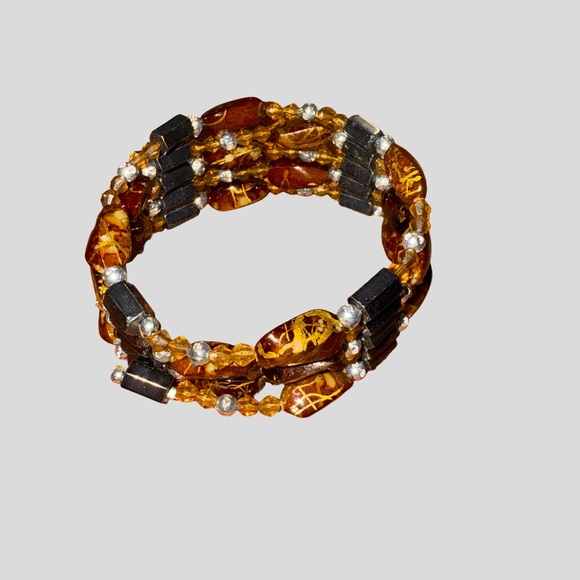 Jewelry - Elegant Amber/Brown/Black Magnet Beaded Bracelet/Necklace